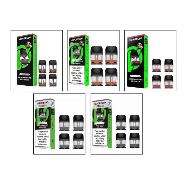 Vaporesso XROS Mesh Pod - (0.4ohm/0.6ohm/0.8ohm/1.0ohm/1.2ohm) - 4pack